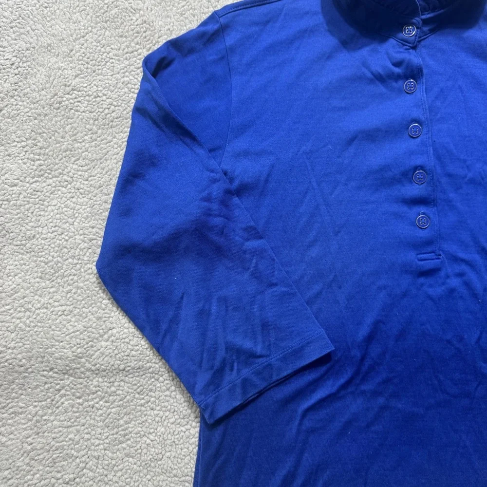 Peter Millar Pullover Shirt Mens Medium Blue Mock Neck Long Sleeve Golf Casual